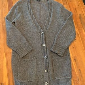 Ann Taylor Gray Cardigan Sweater